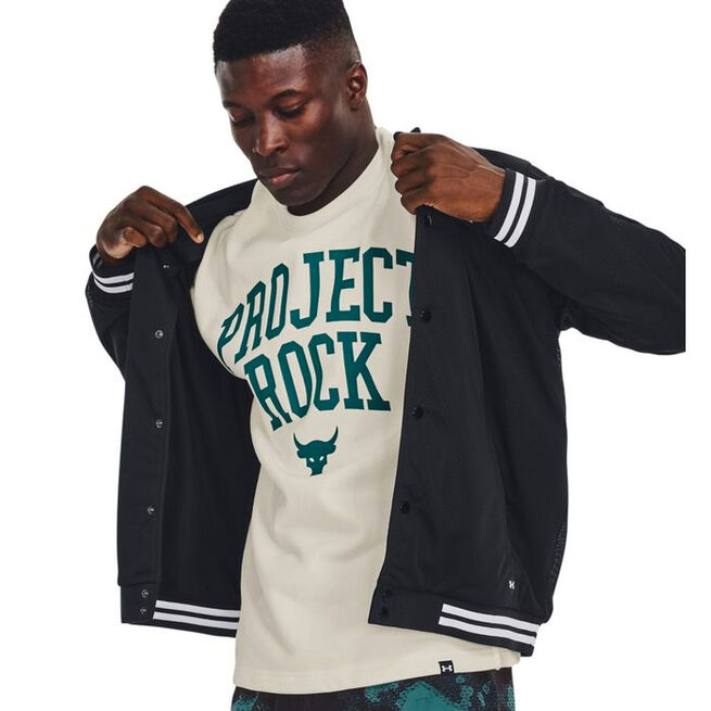 Project Rock Mesh Varsity Jacket Black S 